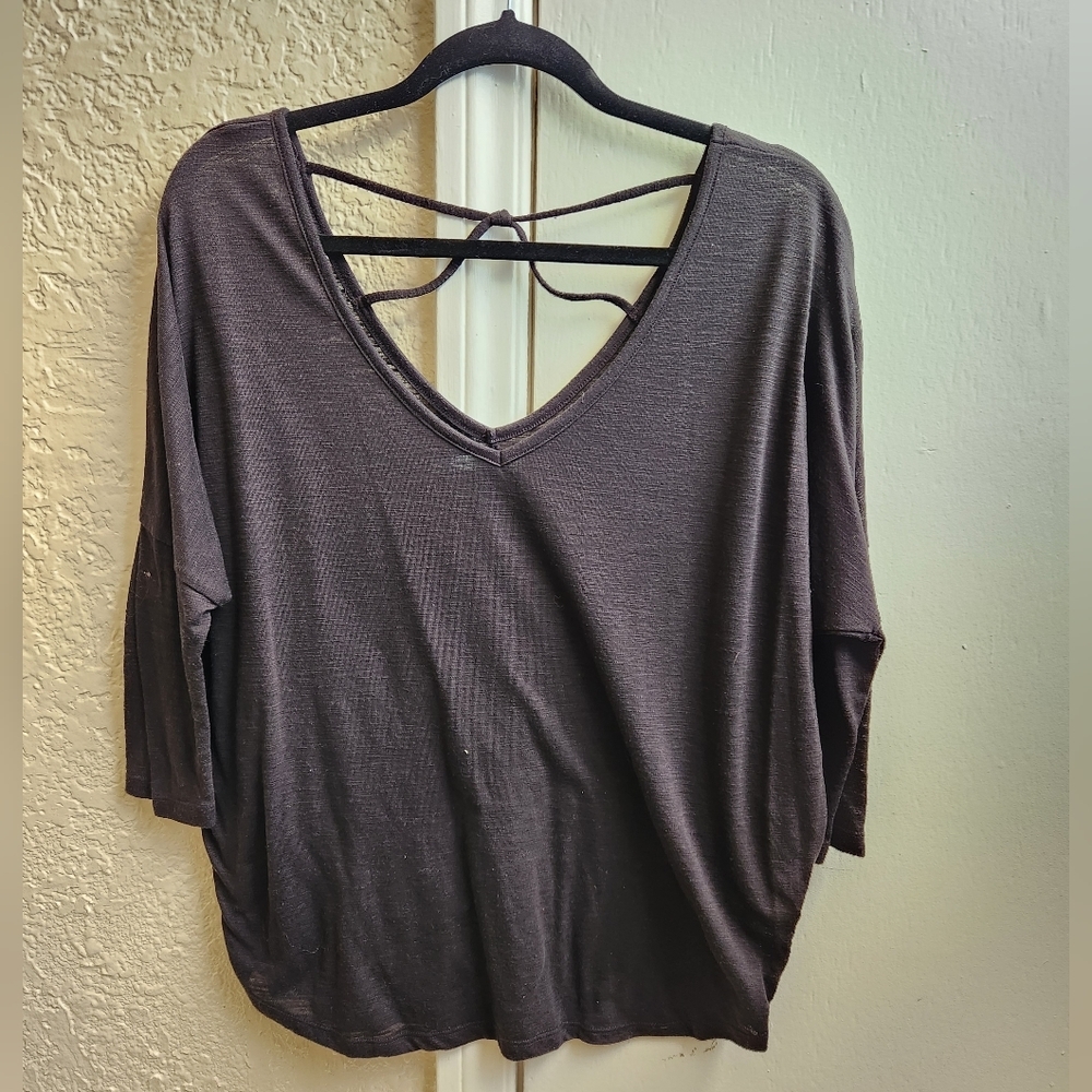 maurices- dolman criss cross back tee